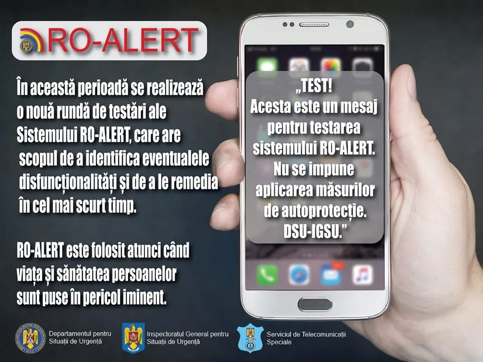 Teste ale sistemului RO-ALERT
