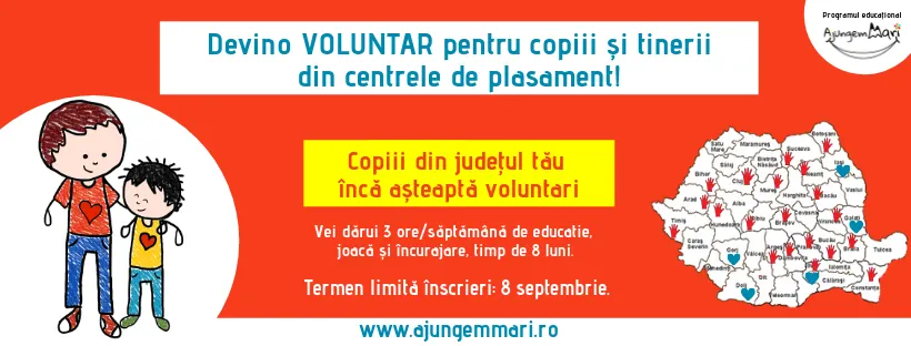 Se caută voluntari în Brăila! Poți ajuta un copil instituționalizat să facă față provocărilor școlare!