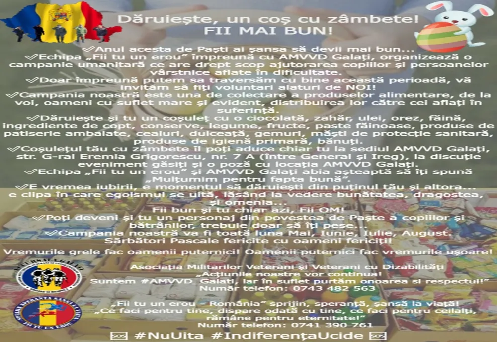Dăruiește un coș cu zâmbete! FII MAI BUN!