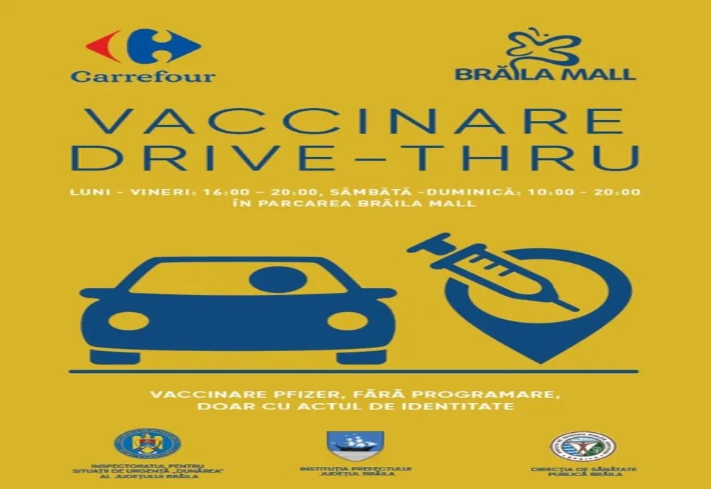 Mâine se deschide primul centru de tip drive- through în Brăila