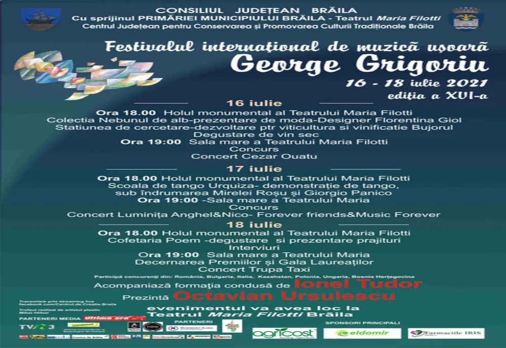 Program desfășurător Festivalul George Grigoriu