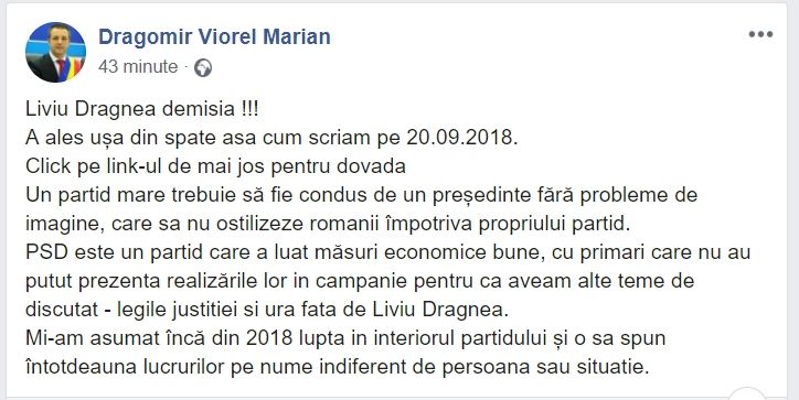 Liderii locali ai PSD se întorc împotriva lui Dragnea! Primarul Brăilei i-a cerut demisia!
