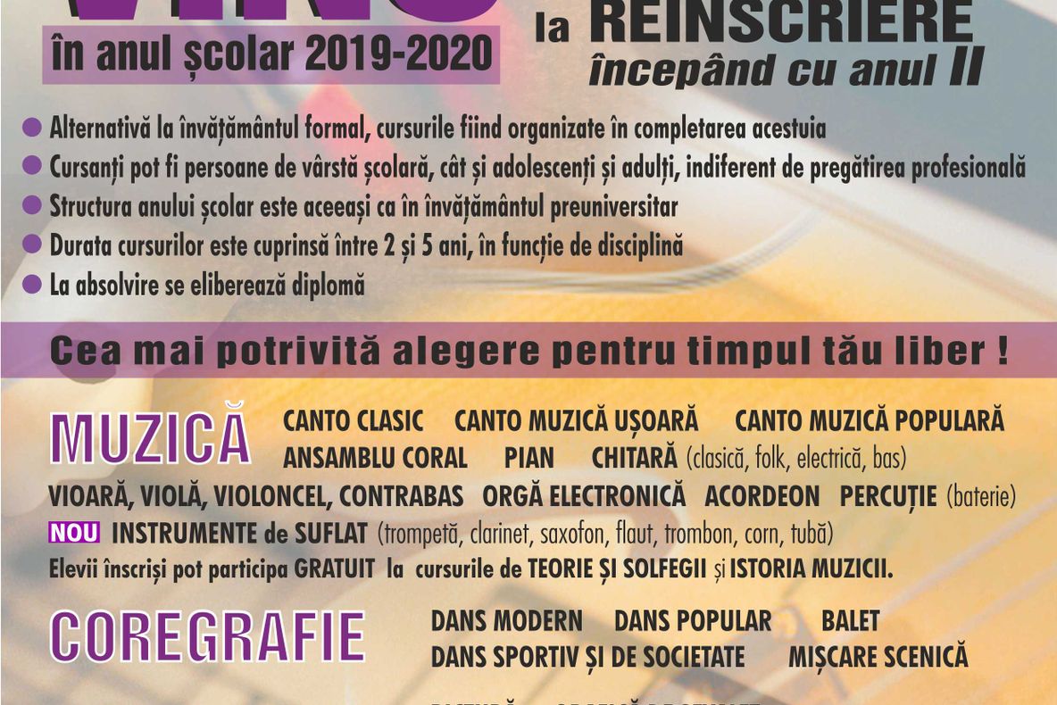 Au început înscrierile la Şcoala Populară de Arte „Vespasian Lungu” Brăila