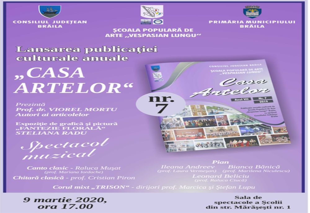 Va fi lansat un nou număr al publicației anuale ”Casa artelor”