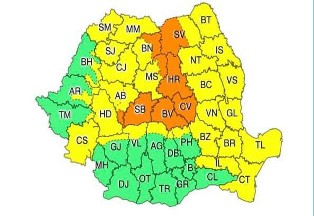 Avertizare ANM:  COD GALBEN