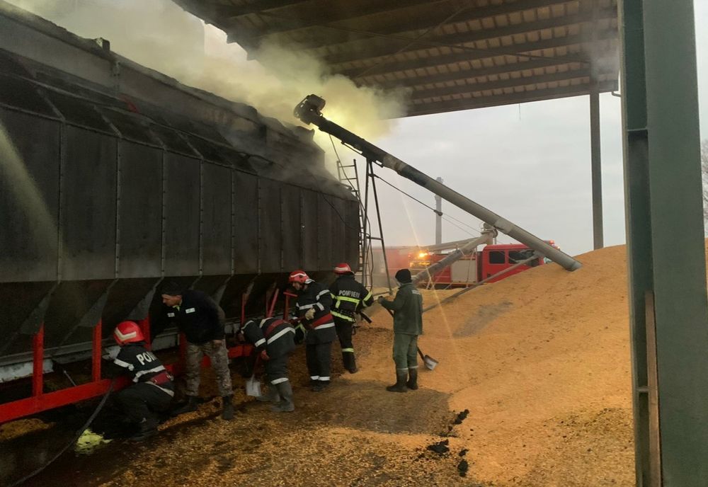 Incendiu la un uscator de cereale la o fermă din Insula Mare a Brăilei