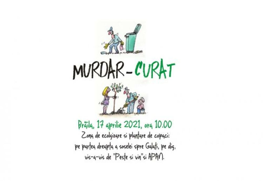 Caricaturistul Costel Pătrășcan îi invită pe la o nouă acțiune de ecologizare, în cadrul campaniei „MURDAR-CURAT”
