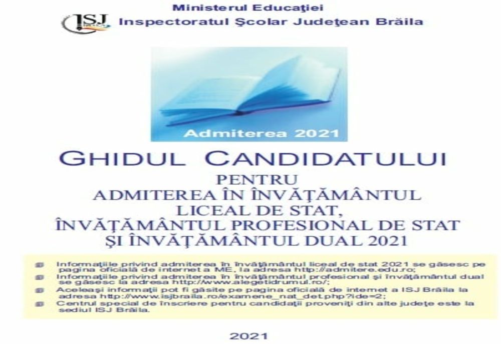 Oferta educațională pentru admiterea în clasa a IX-a, la nivelul județului Brăila