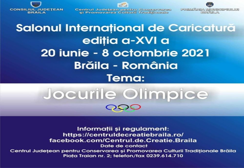 Centru de Creație Brăila organizează în data de 21 octombrie vernisajul celei de-a XVI-a ediții a Salonului Internațional de Caricatură