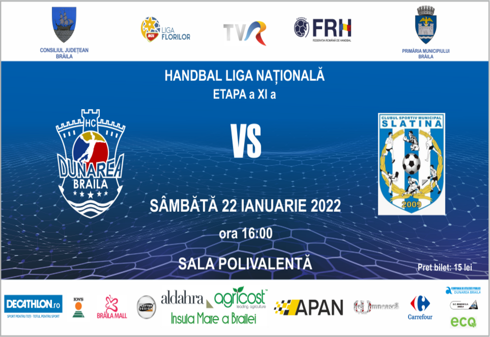 HC Dunărea întâlnește sâmbătă pe CSM Slatina