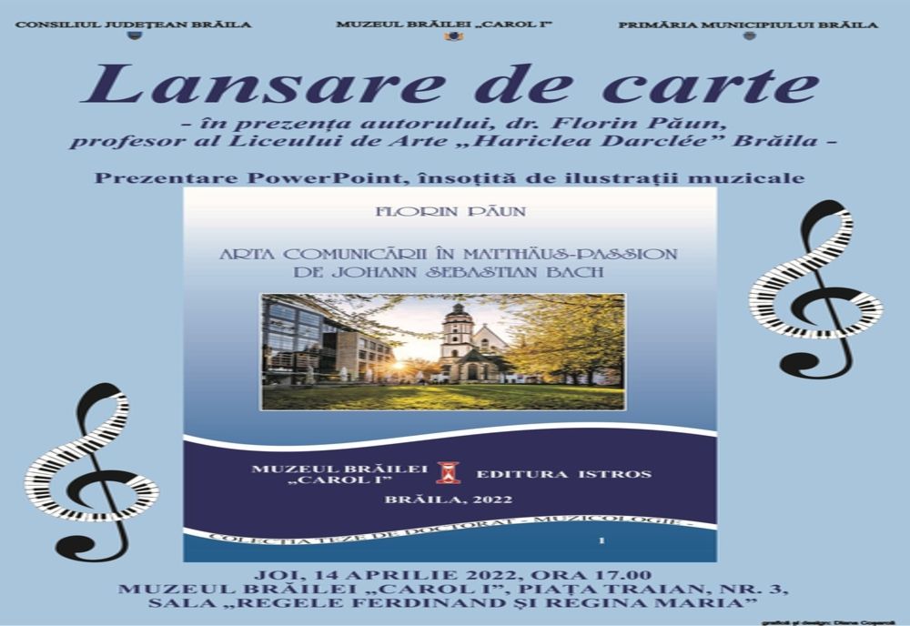 Muzeul Brăilei vă invită la o lansare de carte