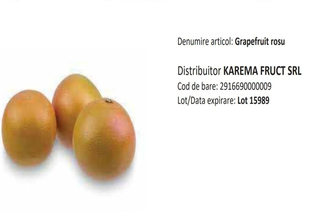 Grapefruit roșu retras de la comercializare
