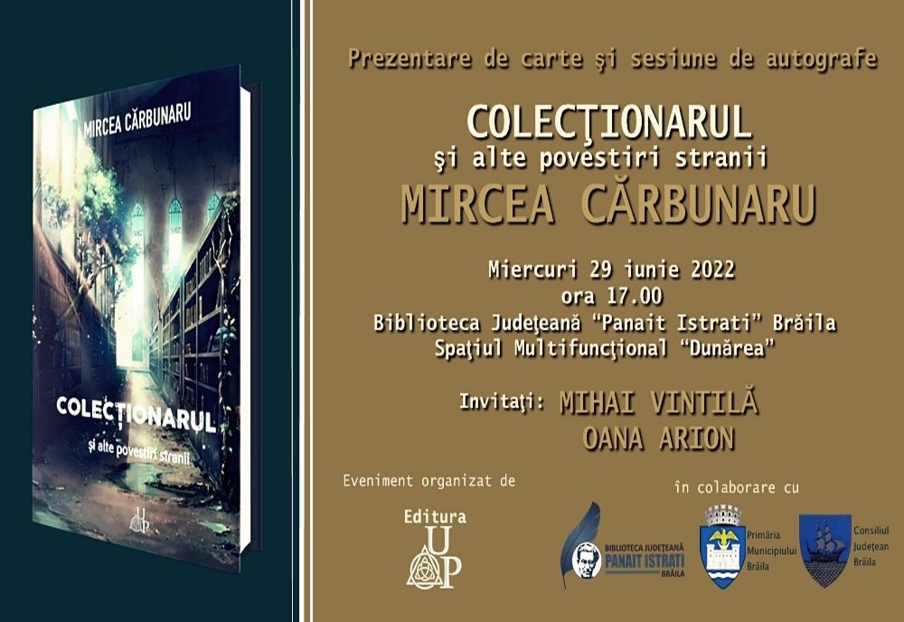 Lansarea cărții ”COLECȚIONARUL și alte povestiri stranii”