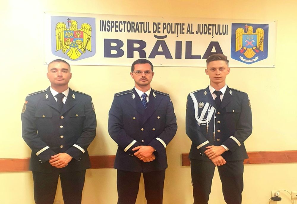 Trei tineri ofițeri repartizați la IPJ Brăila