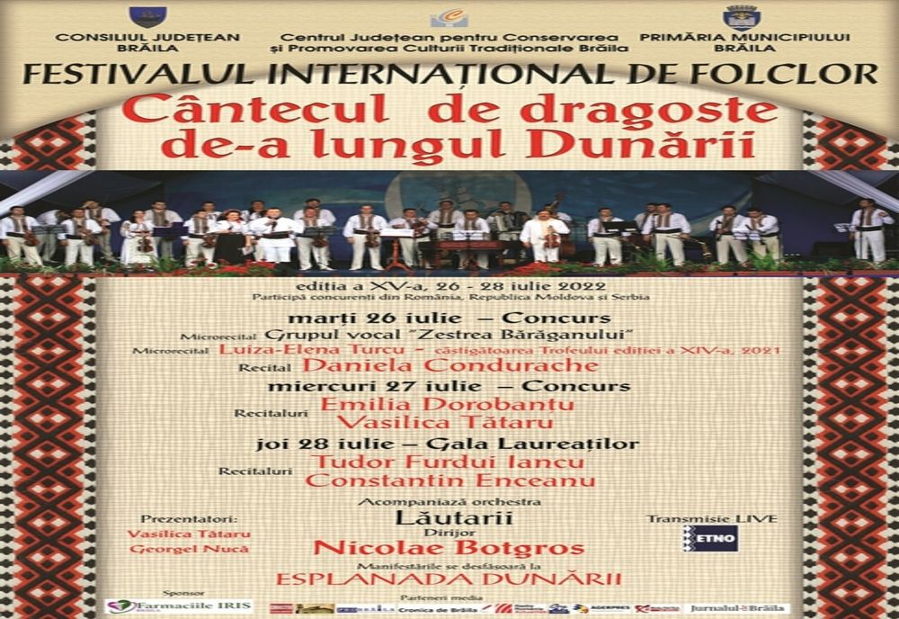 În perioada 26-28 iulie 2022 cea de-a XV-a ediție a Festivalului Internațional de folclor Cântecul de dragoste de-a lungul Dunării