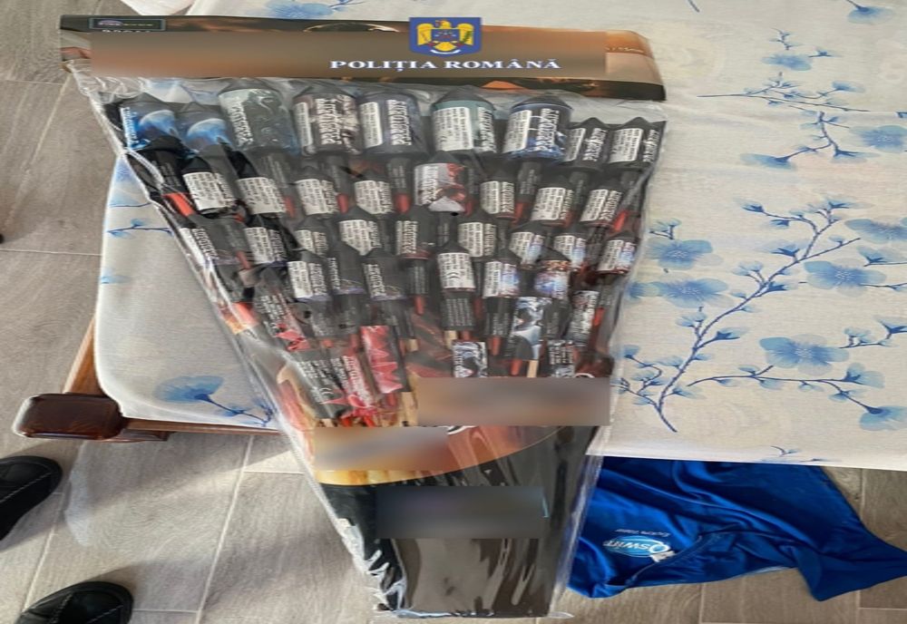 Materiale pirotehnice ridicată și indisponibilizată de polițiștii brăileni