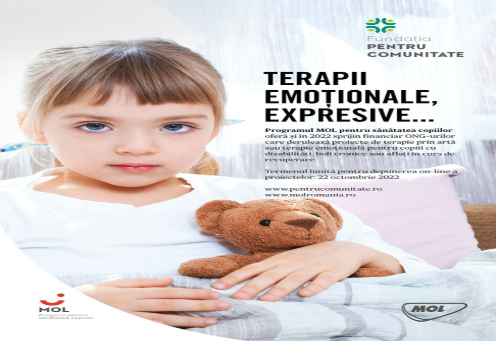 Finanțare pentru 18 noi proiecte de terapie emoțională și intervenții psihosociale și peste 1000 de copii și adolescenți beneficiari