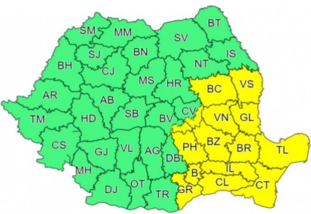 Cod galben de ninsori și viscol până duminică, la ora 10
