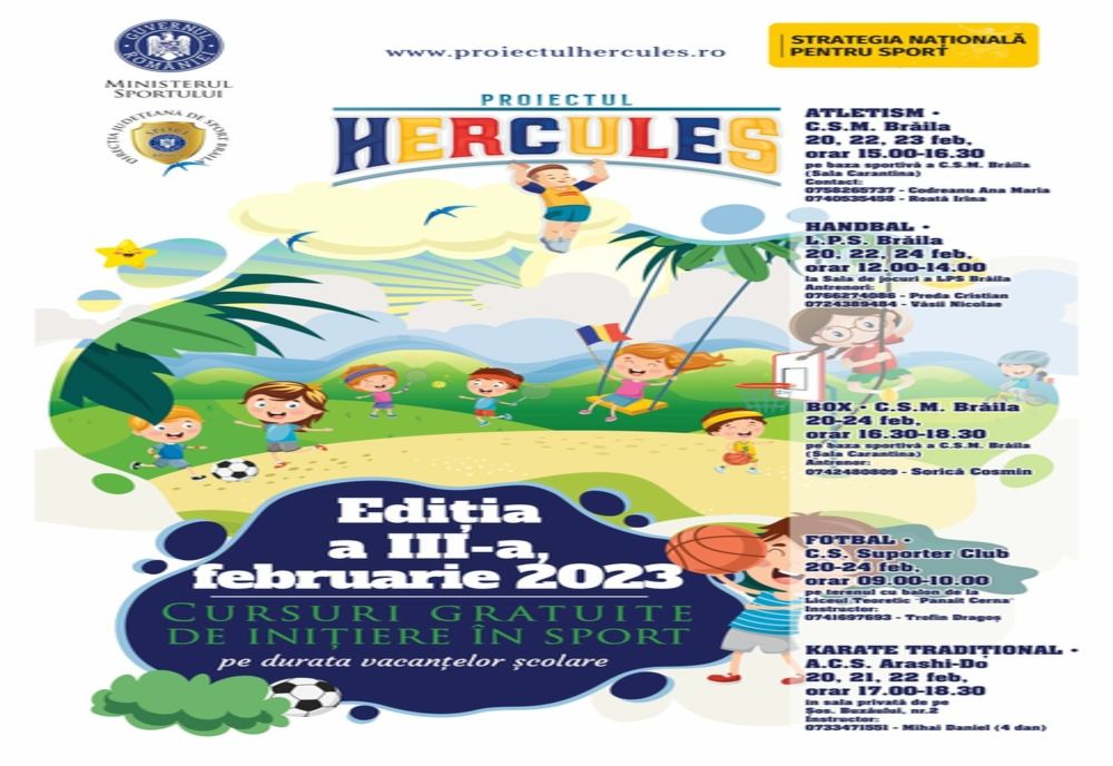 Proiectul „Hercules” revine la Brăila cu ediţia a III-a