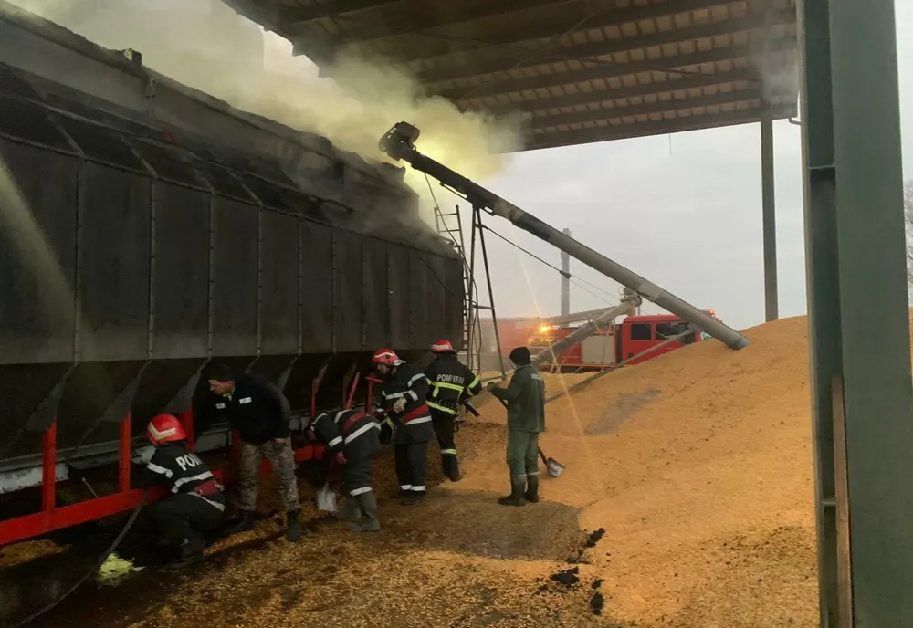 Incendiu la un uscator de cereale la o fermă din Insula Mare a Brăilei