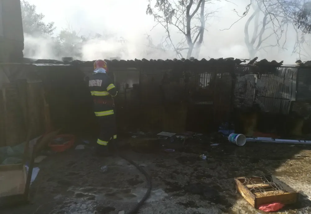 Video: Incendiu la o gospodărie de pe strada Eroilor