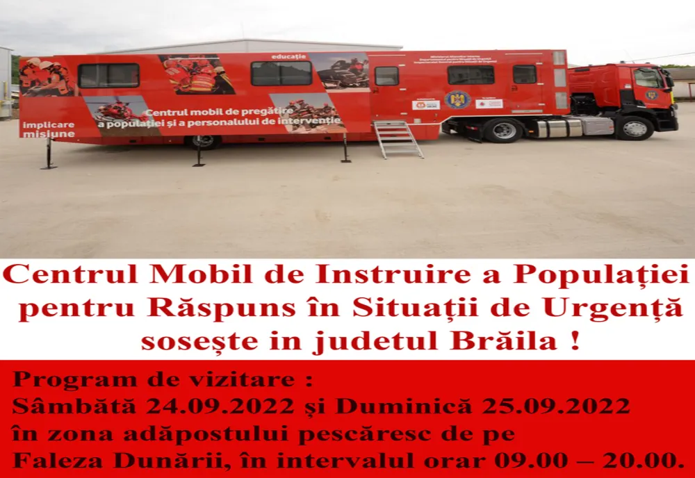 Centrul Mobil de Instruire a Populației pentru Răspuns în Situații de Urgență va fi amplasat în zona adăpostului pescăresc de pe Faleza Dunării