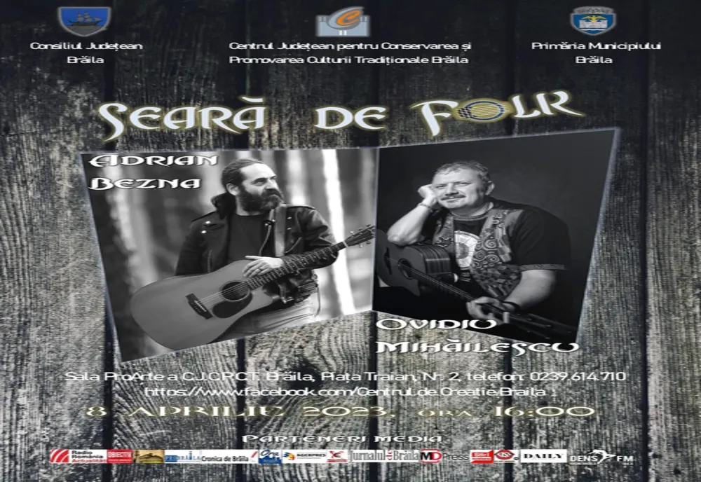 ”Seară de folk” la Centrul Județean pentru Conservarea și Promovarea Culturii Tradiționale Brăila