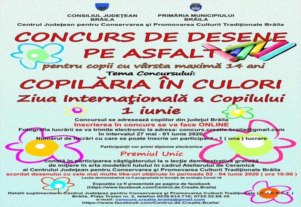 Concursul județean de desene pe asfalt "Copilăria în culori"