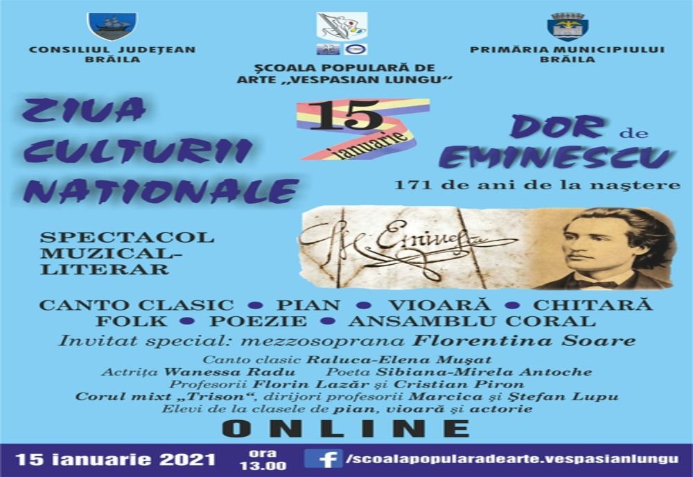 Dor de Eminescu la Școala Populară de Arte „Vespasian Lungu”