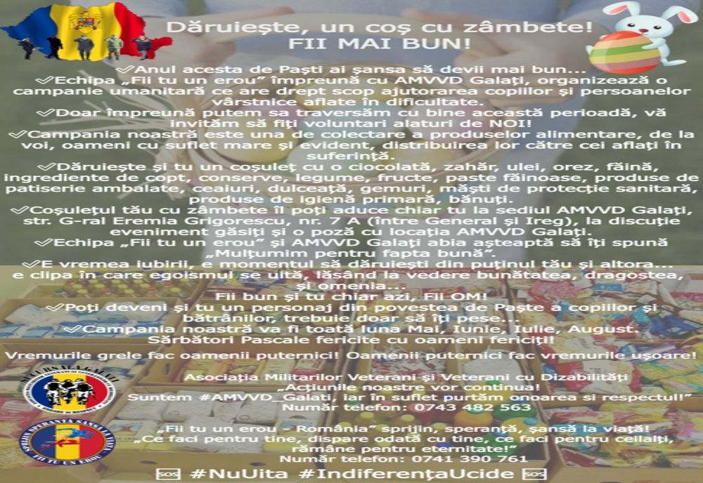 Dăruiește un coș cu zâmbete! FII MAI BUN!