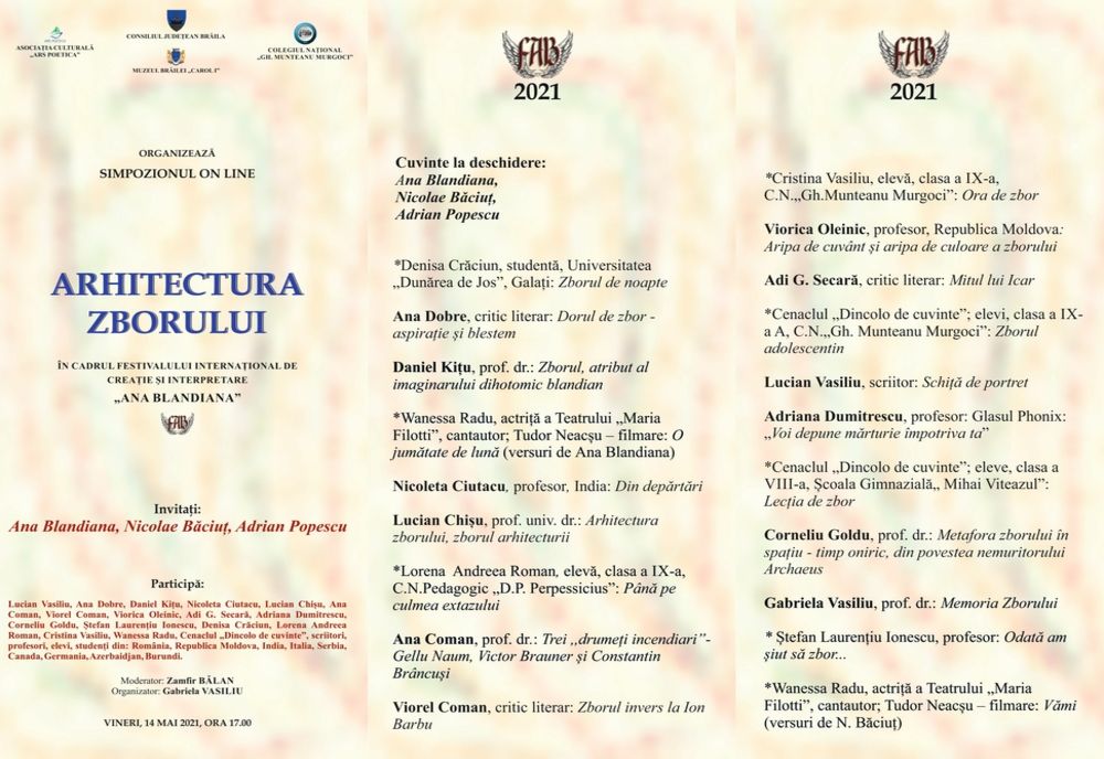 Simpozion on-line „ARHITECTURA ZBORULUI”