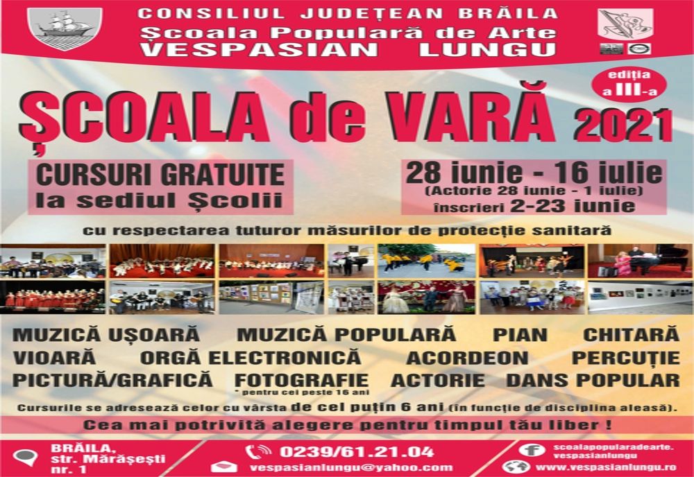 CURSURI GRATUITE ÎN ŞCOALA DE VARĂ DE LA „VESPASIAN LUNGU” 