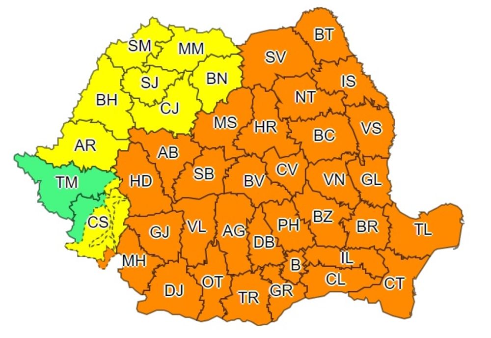 Cod portocaliu valabil până diseară la ora 23