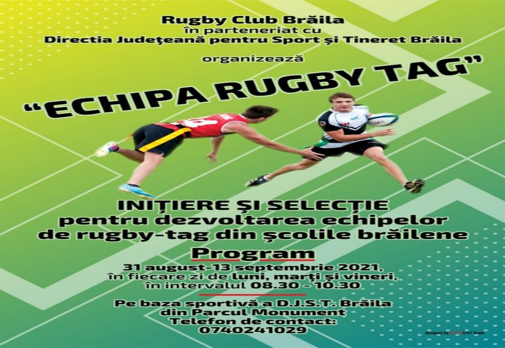 R.C. Brăila şi D.J.S.T. Brăila pun umărul  la dezvoltarea echipelor de rugby-tag din şcolile brăilene