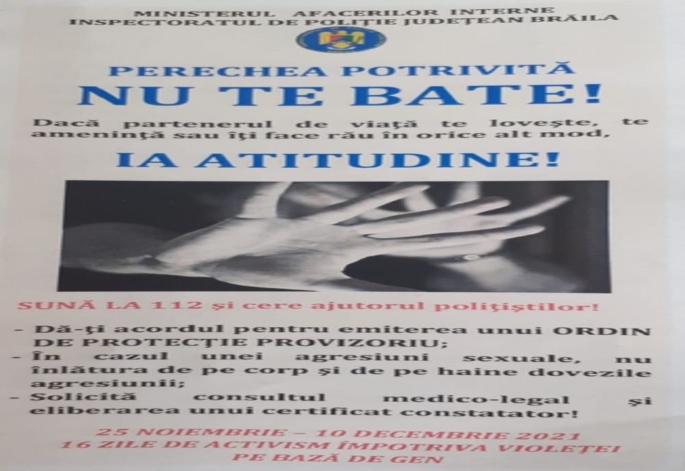 Activități de informare sub sloganul „Perechea potrivită nu te bate!”