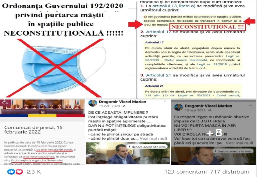 Primarul Brăilei bucuros că CCR a declarat neconstituționala ordonanța care introducea obligativitatea purtării măștii în spații deschise