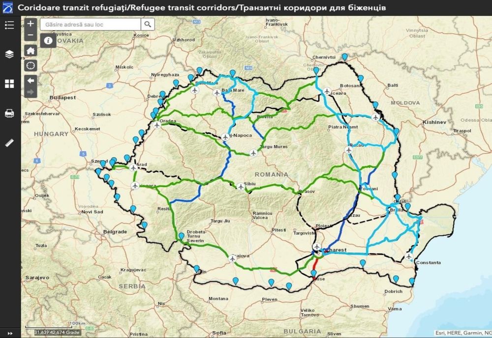 Coridoarele verzi de tranzit pentru refugiați pot fi văzute de astăzi printr-o aplicație
