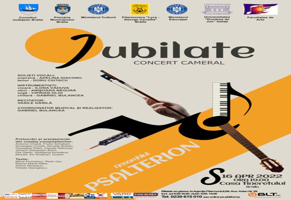 Concert cameral organizat de Filarmonica "Lyra-George Cavadia" Brăila