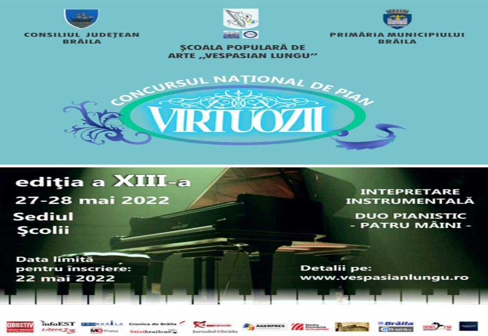Au început înscrierile pentru a XIII-a ediţie a Concursului Naţional de Pian „VIRTUOZII”
