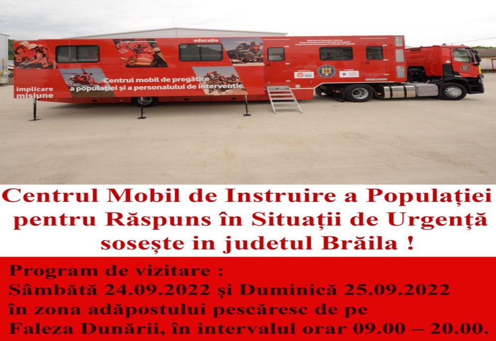 Centrul Mobil de Instruire a Populației pentru Răspuns în Situații de Urgență va fi amplasat în zona adăpostului pescăresc de pe Faleza Dunării