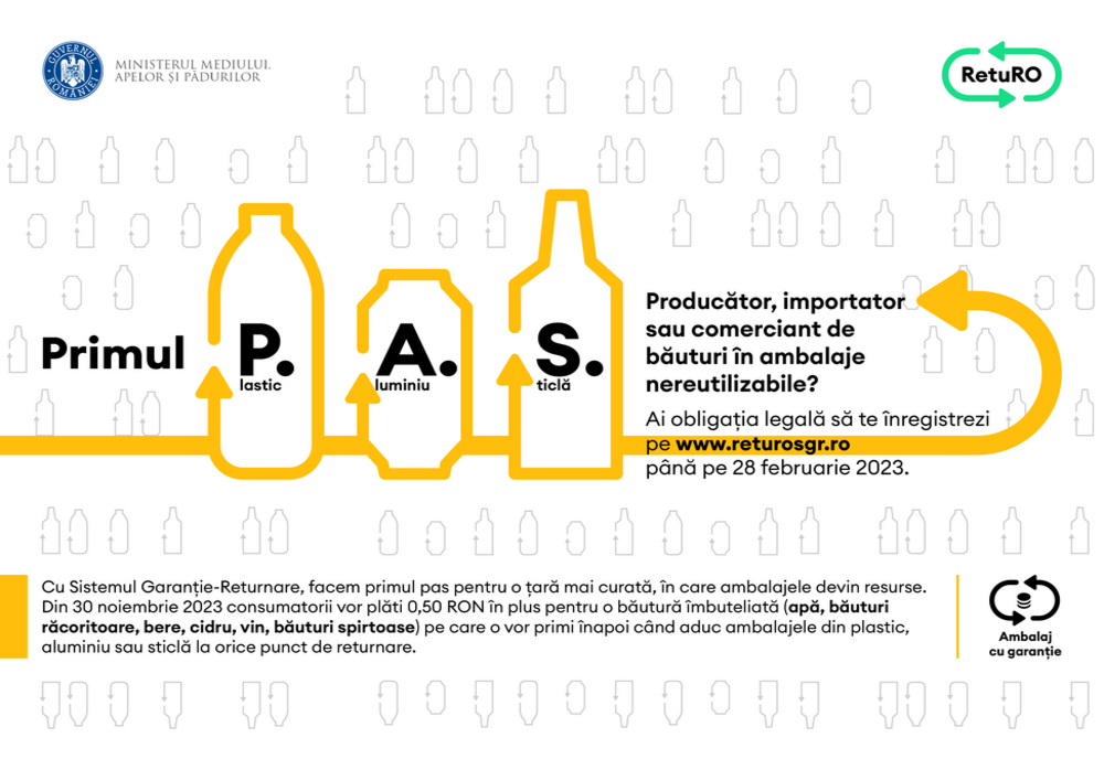 Doar două săptămâni rămase pentru înregistrarea în baza de date a Sistemului de Garanție-Returnare (SGR)