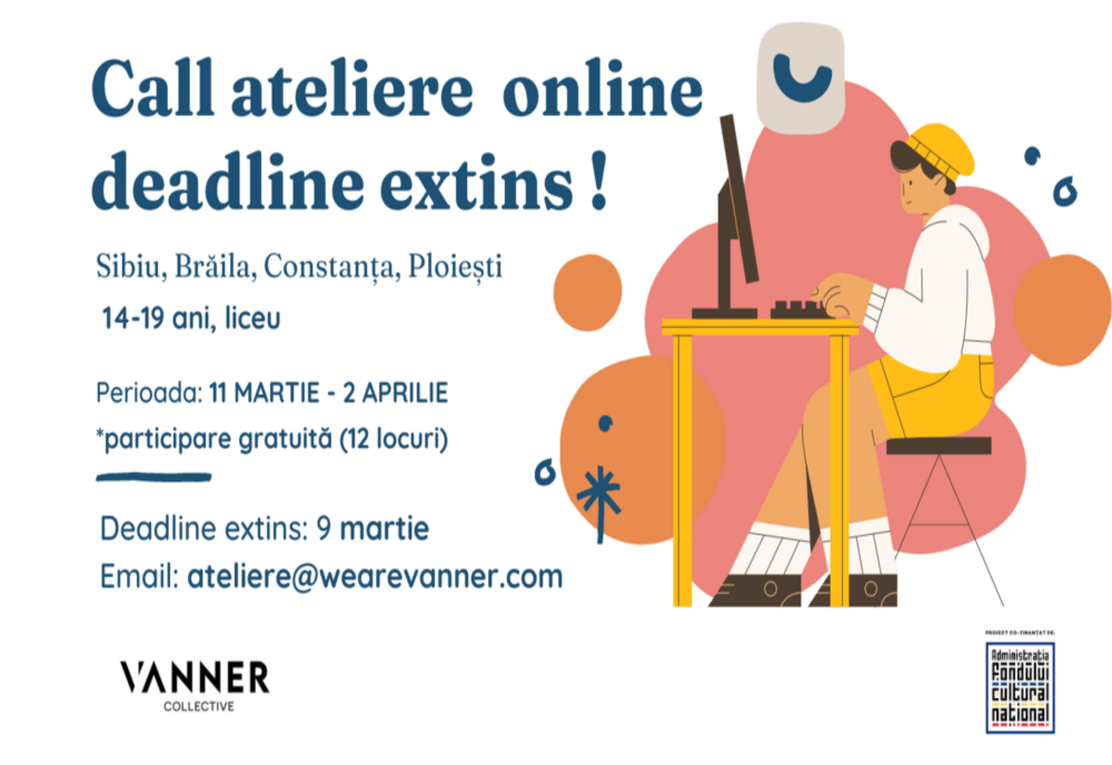 Ateliere online de scriere creativă și limbaj vizual, pentru adolescenții din Brăila