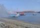 Imagini video de la incendiul barjei aflate pe Dunăre între Chiscani și Tichilești